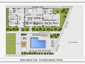 #505 Floor Plan & #203 Floor Plan: Both are next to the pool and on the beach!
