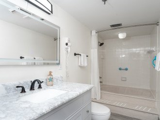Master bathroom with tub/shower combo