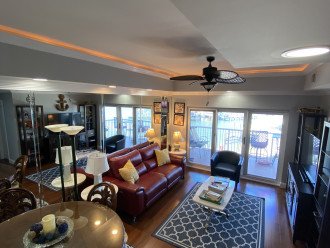 Living area with view to Destin Harbor