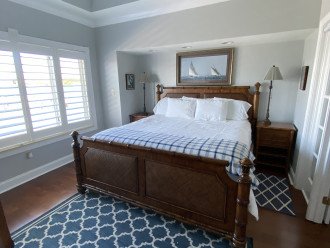 Master bedroom with King size bed view to Destin Harbor