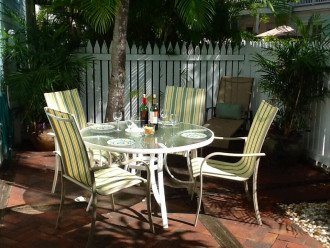 Spacious back yard patio. Private and plenty of room for dining and lounge chair