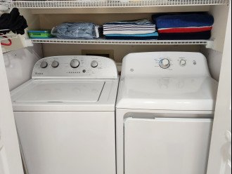 In-unit washer and dryer, detergent provided