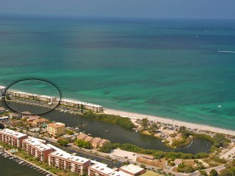 Aerial view of Fisherman's Cove Condo at Turtle Beach on Siesta Key