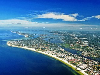 Aerial view of Crescent Arms on Crescent Beach - Siesta Key
