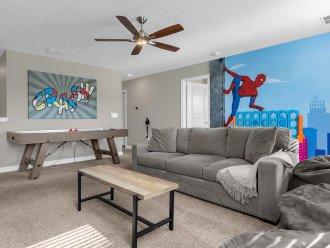 Upstairs Game Room Hangout. Just Ask Spiderman!
