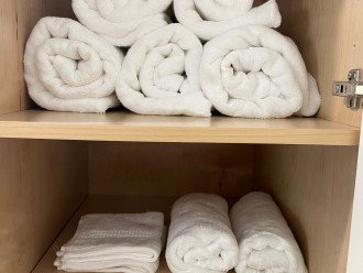 Towels in master bathroom