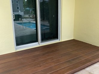New iron wood deck near pool