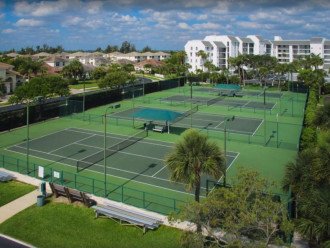 Plenty of Tennis Courts with lights and fun tournaments in peak season