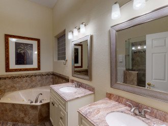1st Floor Master King Suite Bathroom with Dual Vanities, Large Soaking Tub